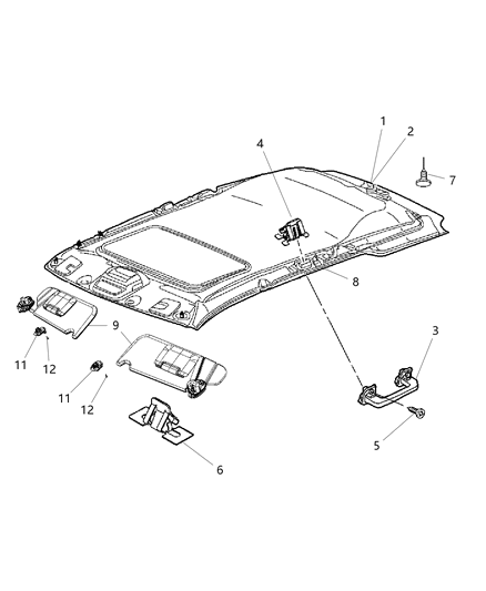 New 2005-2010 Fits Chrysler Grand Cherokee Visor - Part # 1AK80BD1AA