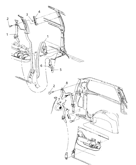 New OEM Genuine Plymouth, Rear Left Seat Belt Lap and Shoulder Belt - Part # SL711JKAA