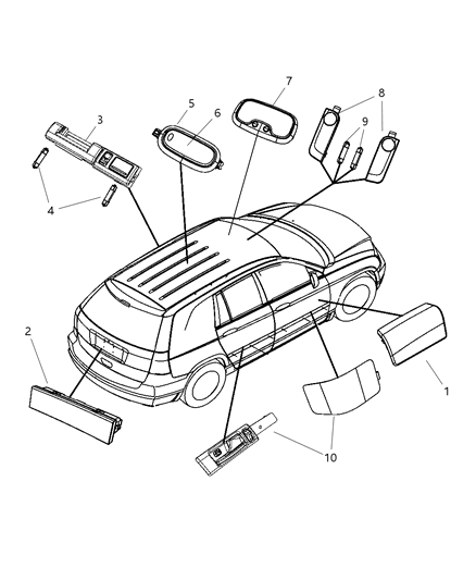 New 2004-2008 Fits Chrysler Pacifica Lamp-Courtesy - Part # 4685886AA
