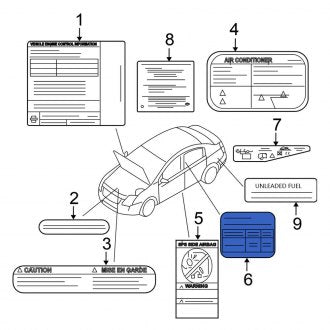 New Fits Nissan, Tire Information Label - Part # 99090ET000