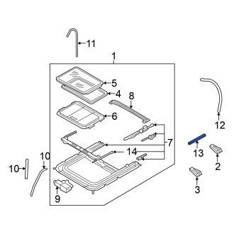 New Fits Nissan, Right Sunroof Opening Trim - Part # 913807Y010