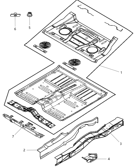 New 2008 Fits Chrysler Pacifica Pan-Rear Floor - Part # 5054385AC