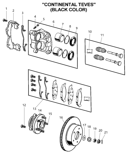 New 1999-2002 Fits Chrysler Grand Cherokee Brake Pkg-Front Brake - Part # VCWJ3592AA
