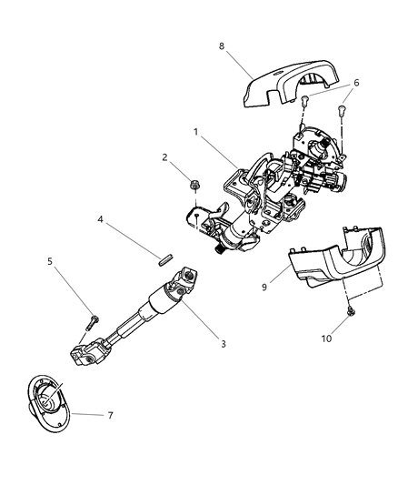 New 2001-2006 Fits Chrysler Sebring, Stratus Shroud-Steering Column - Part # QH19WL8AB