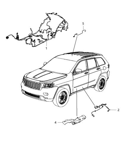 New 2012-2013 Fits Chrysler Grand Cherokee Wiring-Body - Part # 68137500AD