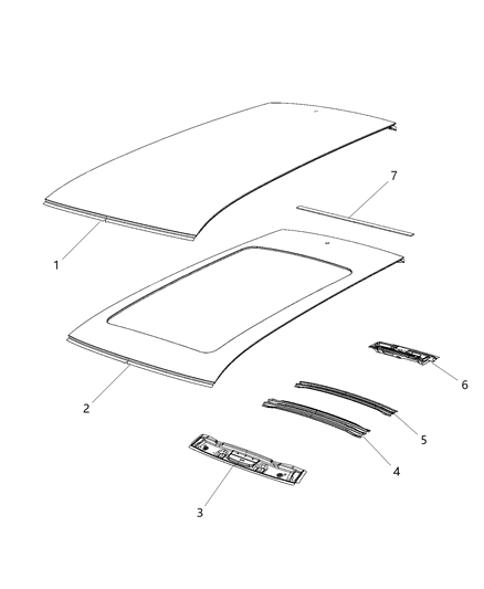 New 2016-2017 Fits Chrysler Grand Cherokee Header-Roof Front - Part # 68102830AC