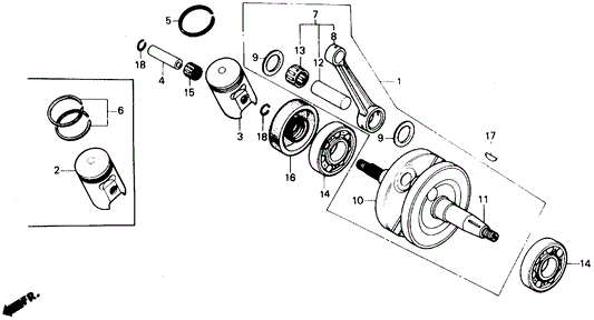 Ring Set, Piston (Std) (Riken)