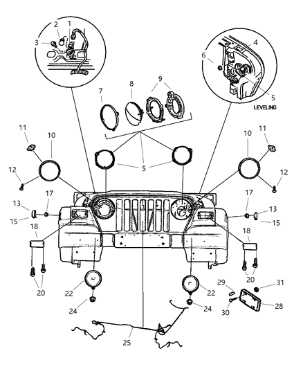 Mopar - 2000 2006 Fits Chrysler Wrangler Bulb # - Part # LBK14003