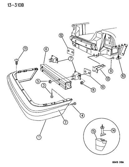 Retainer Assy, W/ 4" Bolt, Quarter Panel To Fascia