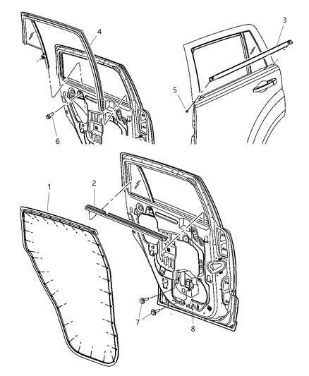 Weatherstrip Rear Door Mounted