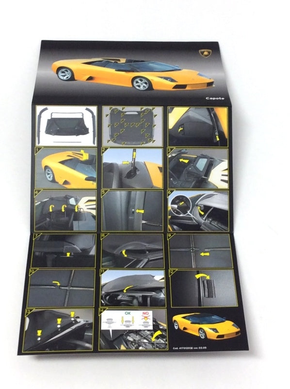 New OEM 2004-2006 Lamborghini Murcielago Convertible Top Operations Publication Brochure