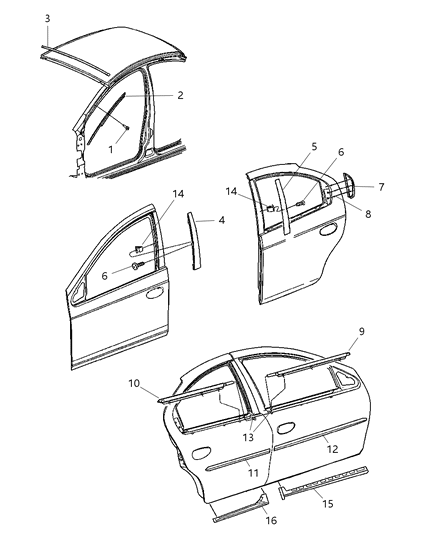 New OEM Genuine Plymouth, Front Upper Windshield Molding - Part # 5288571AB