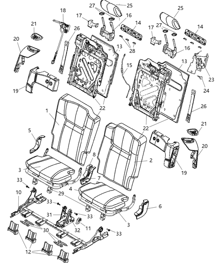 New 2006-2007 Fits Chrysler Commander Hinge Int-Headrest - Part # 5183696AA