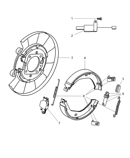 New 1999-2004 Fits Chrysler Grand Cherokee Parking-Rear Brake - Part # BHKP7306