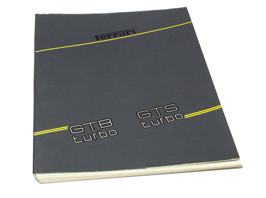 New OEM Ferrari 208 GTB/S Turbo Owners Handbook Operating Manual, Cat # 429/86