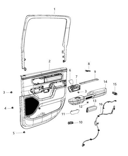 New 2019-2021 Fits Chrysler 1500 Inside Release - Part # 6EK76HL1AC