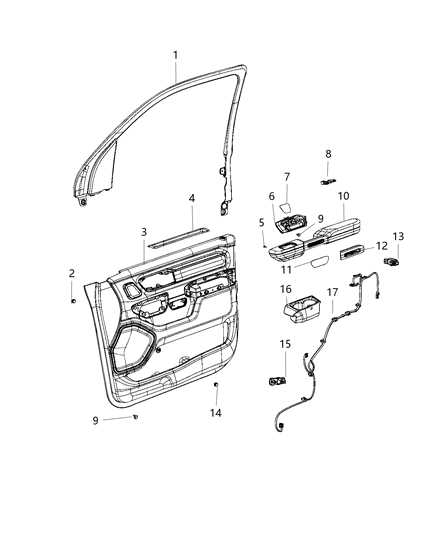 New 2020 Fits Chrysler 1500 Handle-Inside Release - Part # 6YG122X7AA