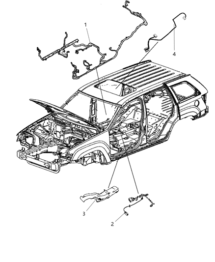 New 2011 Fits Chrysler Grand Cherokee Wiring-Body - Part # 68081301AD
