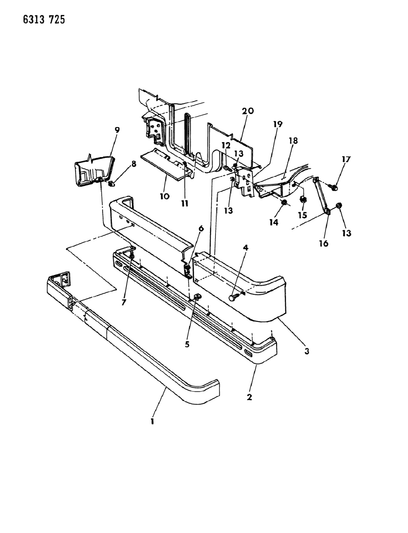 Bracket, Front Bumper Side Support, Right