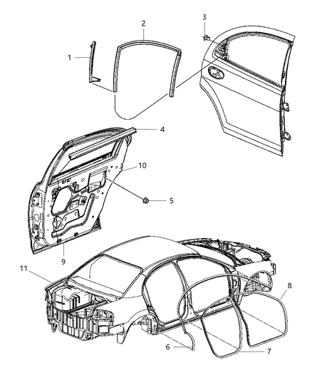 Weatherstrip Rear Door Sill Secondary