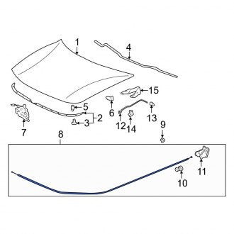 New OEM 1994-2001 Acura Integra Front Hood Release Cable, Part # 74130-ST7-A00