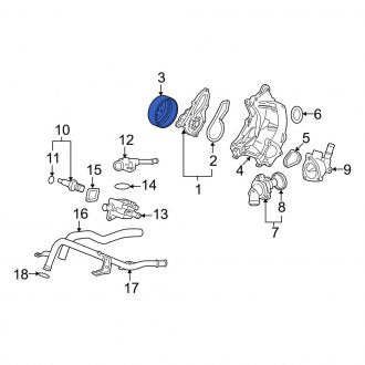 New 2012-2015 Fits Honda Civic Engine Water Pump Pulley, Part # 19224-RW0-003