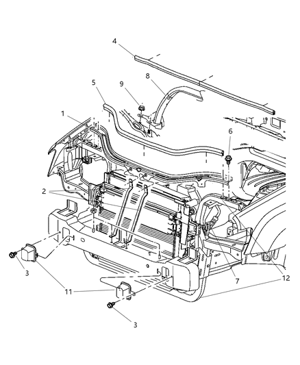 New 2005-2007 Fits Chrysler Grand Cherokee Bracket-Air Bag - Part # 55396820AB