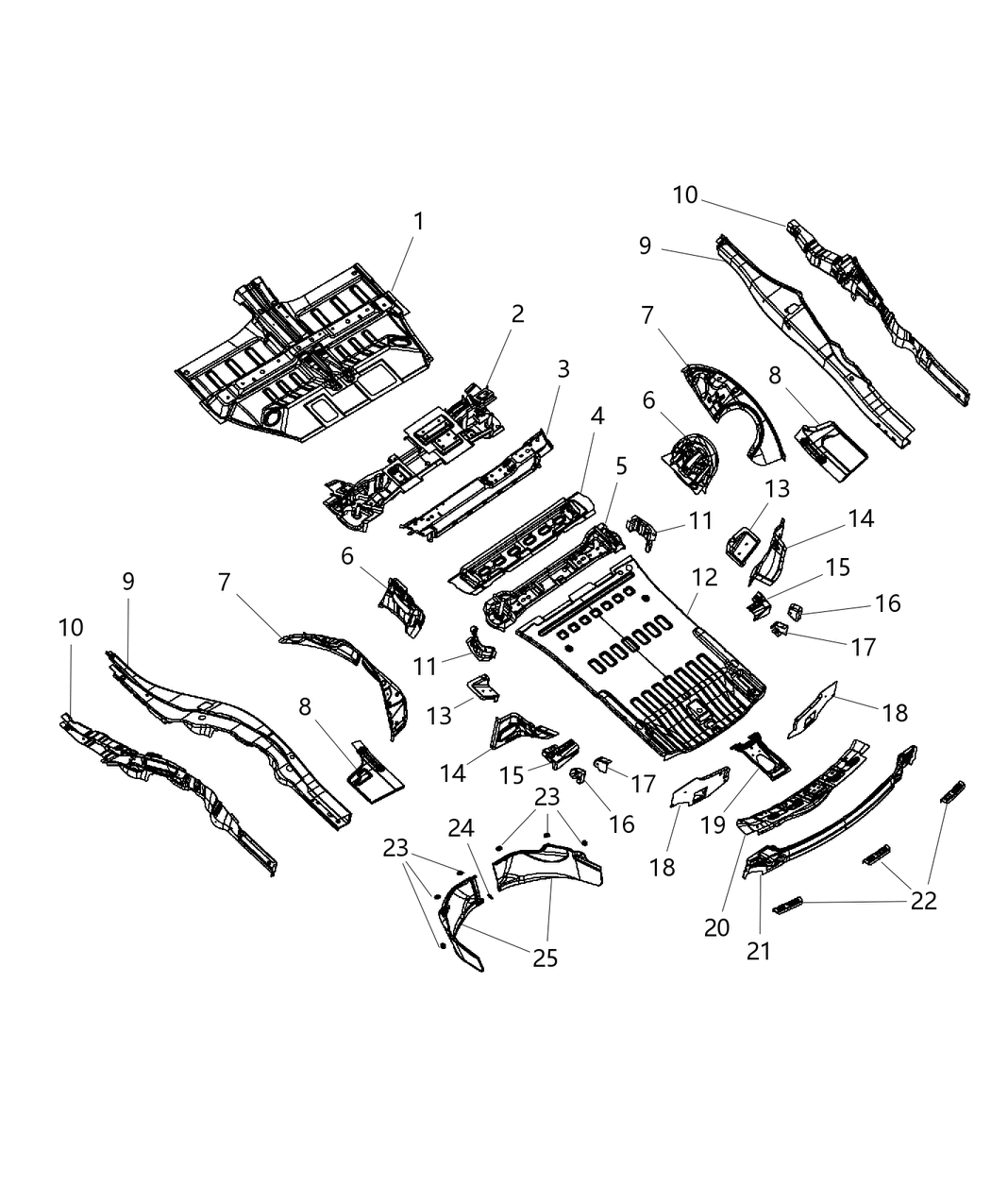 Reinforcement Rear Rail Rear