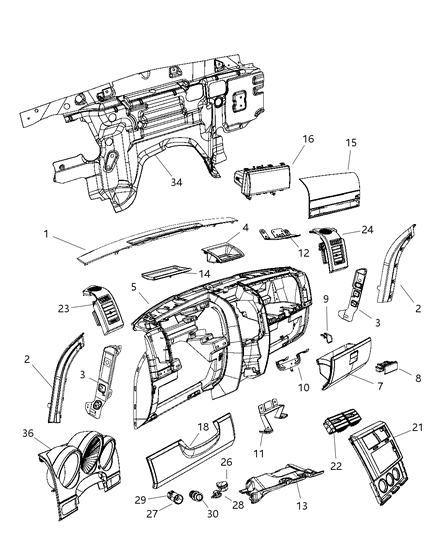 Bezel Instrument Panel Right