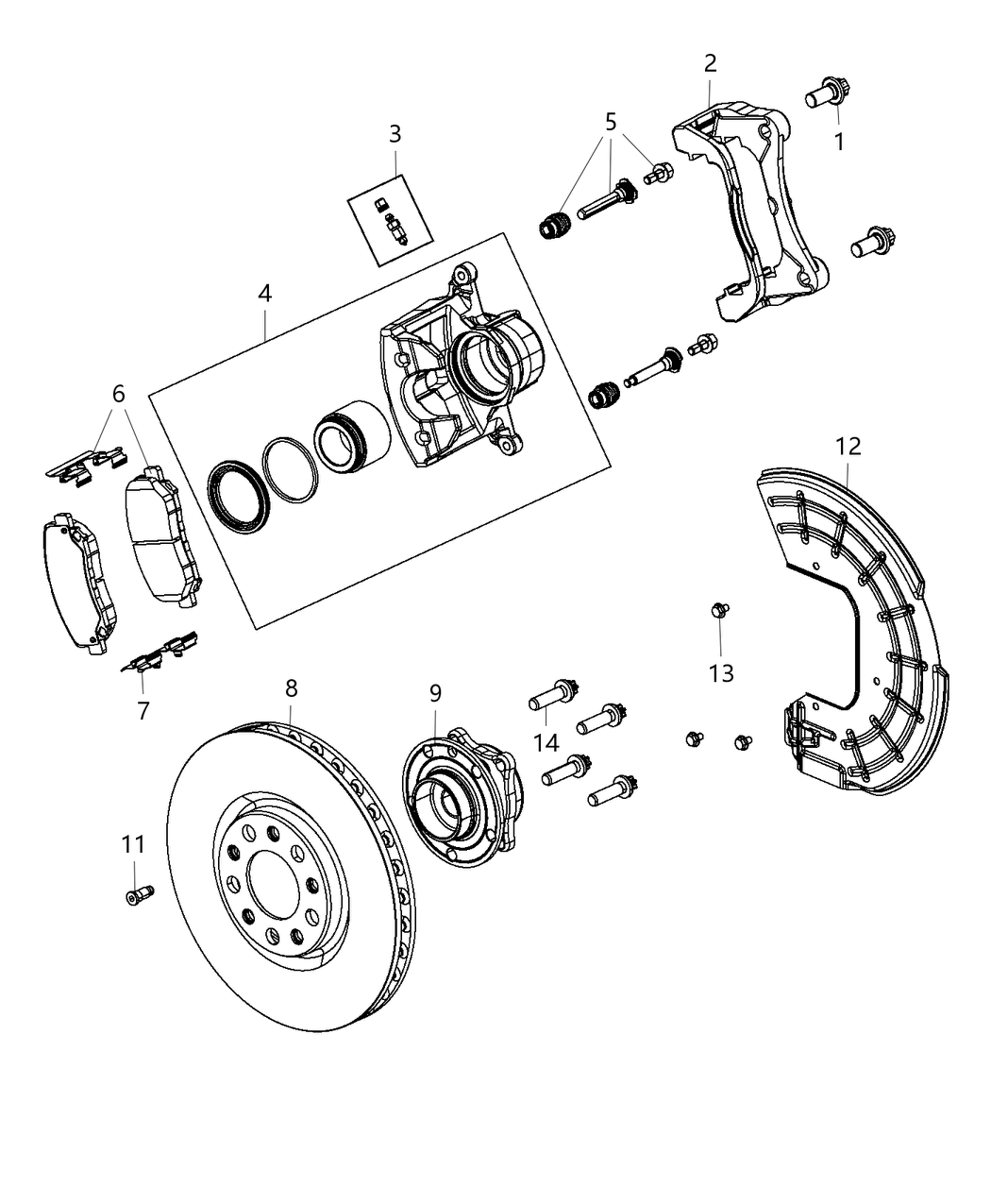 Caliper Assembly Disc Brake Front