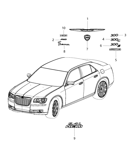 Nameplate Decklid 300C