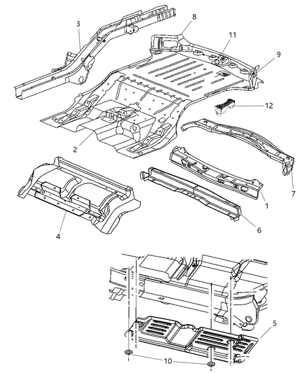 New 2006-2010 Fits Chrysler Commander Crossmember-Floor Pan - Part # 55396792AE