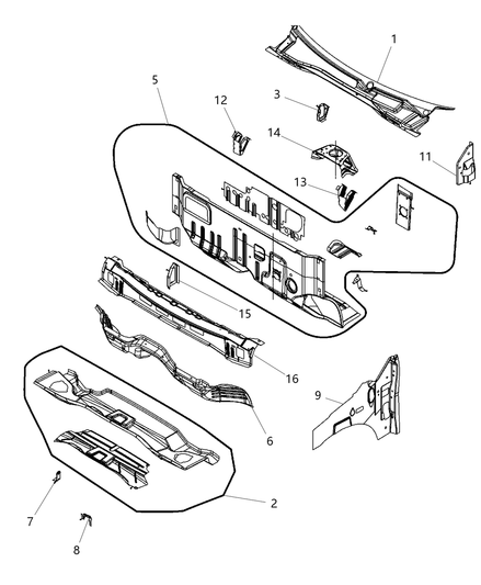 Panel Cowl Plenum Upper