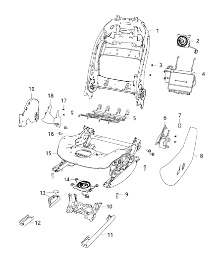 New 2018-2019 Fits Chrysler Grand Cherokee Adjuster-Power Seat - Part # 68138755AH