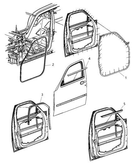 New 2008-2012 Fits Chrysler Liberty Weatherstrip-Front Door Glass Run - Part # 5112247AD