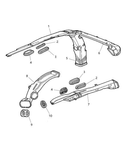 New 1998-2000 Fits Chrysler Grand Caravan, Town & Country Handle Roof Grab - Part # HW38TL2