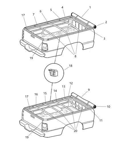 Cover Tonneau Includes Items 10-19