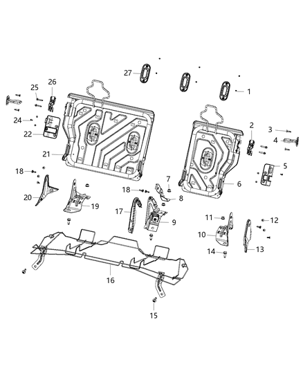New 2013-2017 Fits Chrysler Caliber, Compass, Patriot Bezel-Tether - Part # WT35DK5AA