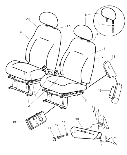 Chrysler - Armrest Seat - Part # MW091DV