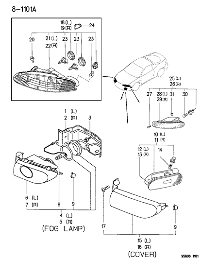 Mopar - 1995 1996 Fits Chrysler Avenger Lamp Kit Turn Signal # - Part # MR162896