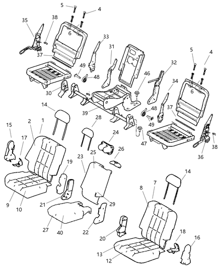 Seat Back Rear Left, Includes Cover