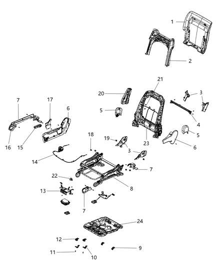 New 2011-2012 Fits Chrysler Grand Cherokee Bracket-Seat - Part # 68086317AA