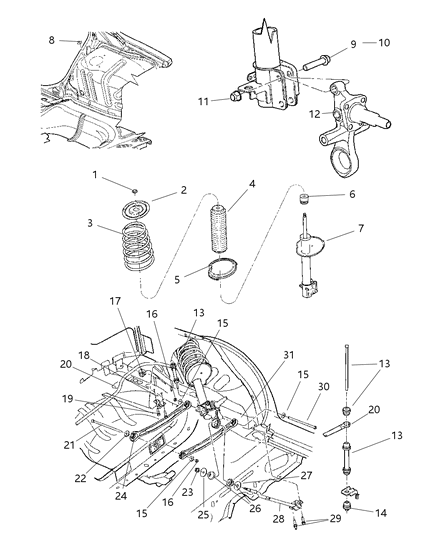 New 2003-2005 Fits Chrysler Neon Rear Suspension-Spring - Part # 5290185AA