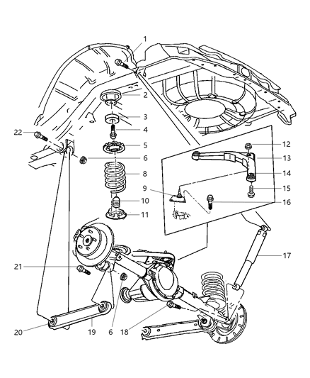 New 1999-2004 Fits Chrysler Grand Cherokee Insulator-Spring - Part # 52088346