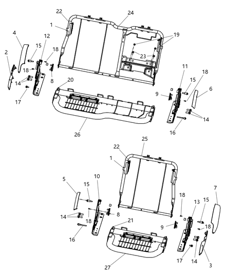 New 2009-2012 Fits Chrysler 1500 Cover-Seat Riser - Part # 1NN41DK2AA