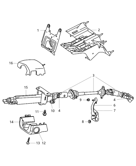 New 2006-2007 Fits Chrysler Liberty Shroud-Steering Column - Part # 1CA79DX9AD