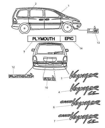 New OEM Genuine Plymouth, Front Fender Decal - Part # LF46SQ1