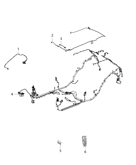 New 2018 Fits Chrysler Grand Cherokee Wiring-Body - Part # 68307343AB