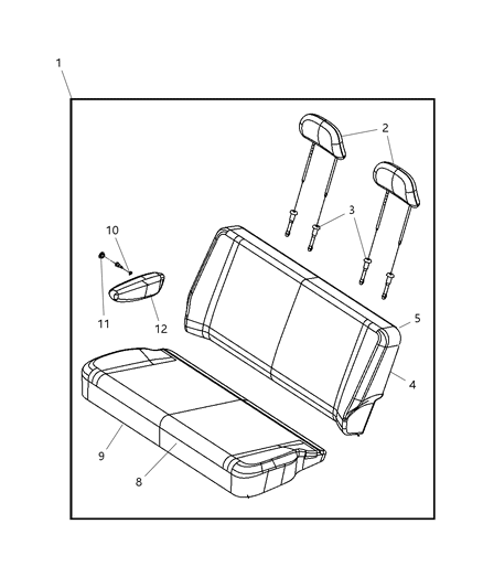 New 2004-2010 Fits Chrysler Grand Caravan, Town & Country Sleeve-Headrest - Part # QT991D5AA
