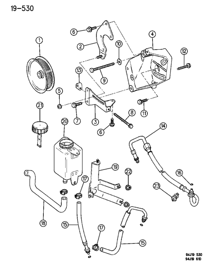 New 1991-1996 Fits Chrysler Grand Cherokee Hose - Part # 52038015